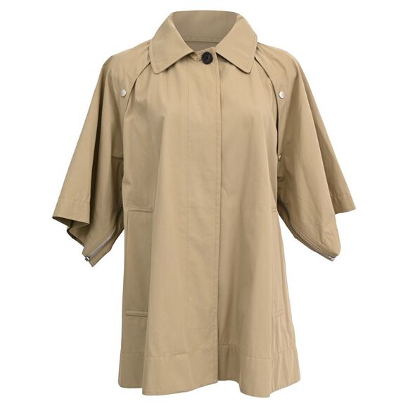 Dior Cape-Effect Peacoat in Beige Cotton